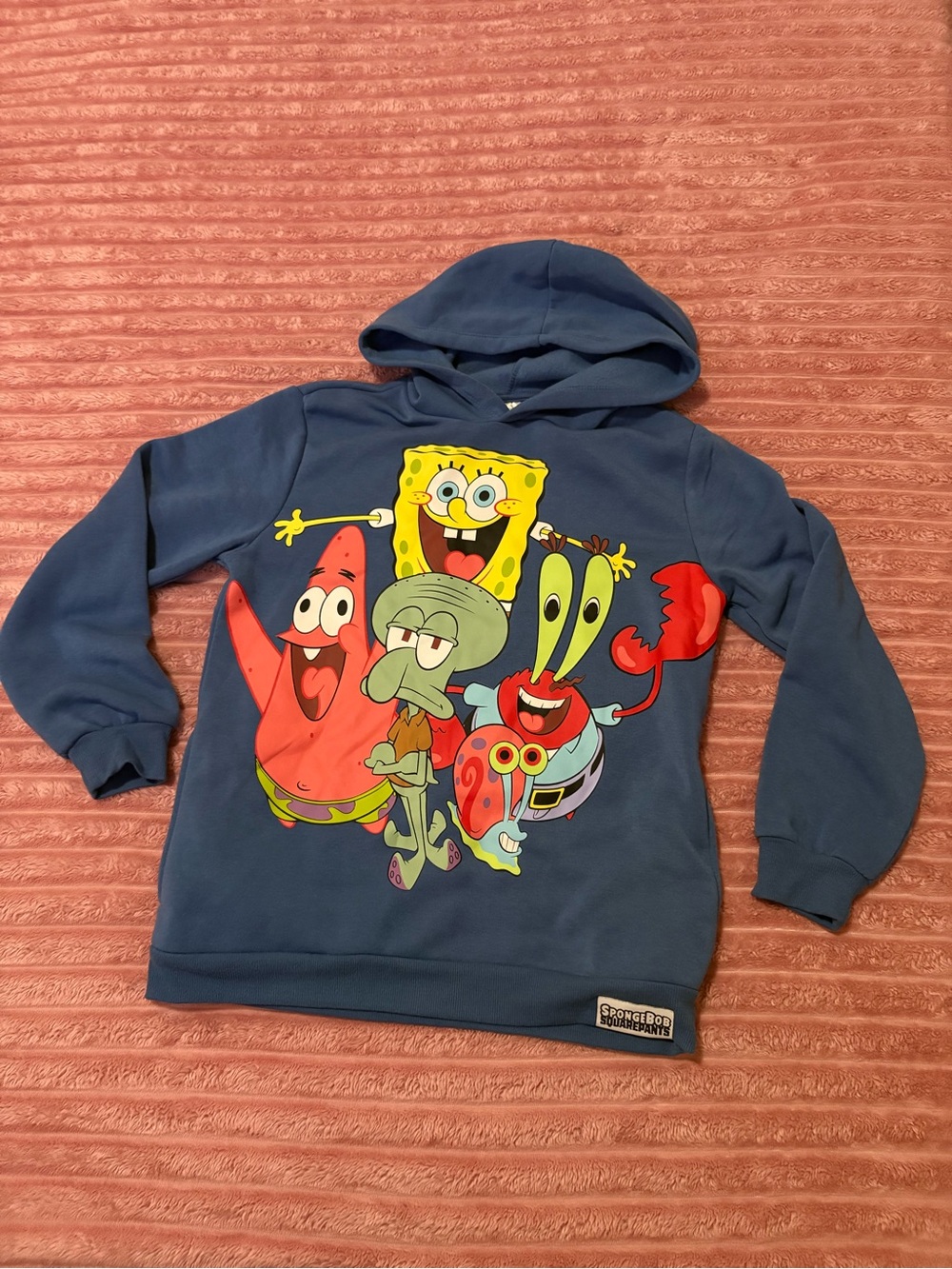 SpongeBob Squarepants Navy Blue Kids Hoodie with Character Group Graphic